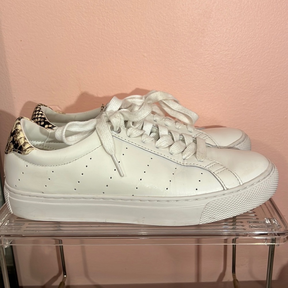 Size 6 JCrew Sneakers with snakeskin detail
